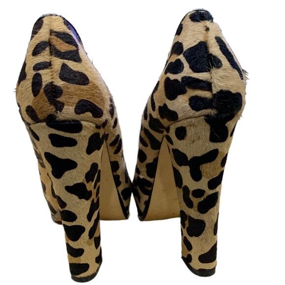 Steve Madden Sarina-L Leopard Pony Hair Platform Pumps Size 7M – Gently Used - Picture 3 of 9